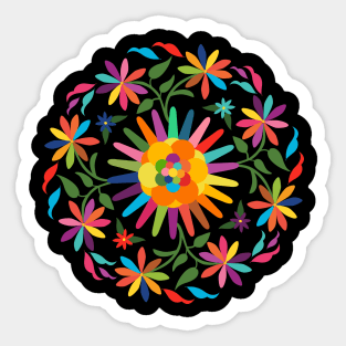 Mexican Otomí Floral Composition by Akbaly Sticker